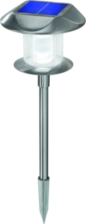 Solar Gartenstecker Solarleuchte Sunnylight, Duo Color, Akku, LED Stableuchte, Steckleuchte, Solarstecker, Solarfackel draußen, H38cm, Edelstahl, Metall, außen, Outdoor,
