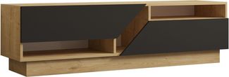 Hanah Home Scandinavian TV Stand, Sapphire & Anthracite, 160 cm | 100% Melamine Coated Particle Board, 18 mm Thick | Stylish Design with Multiple Shelves & Storage