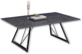 EVINA Couchtisch mit Keramikoberfläche und Metallgestell, Schwarz - hochwertiger Sofatisch für Ihren Wohnbereich - 110 x 40 x 70 cm (B/H/T)