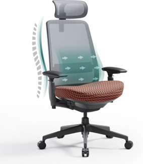 COLAMY Bürostuhl Ergonomisch, Schreibtischstuhl Mit Lendenstütze 4D Armlehnen Und Sitztiefenverstellung Bürostuhl Ergonomisch Testsieger Bis 136kg Belastbar Für Homeoffice Und Büro,Grau