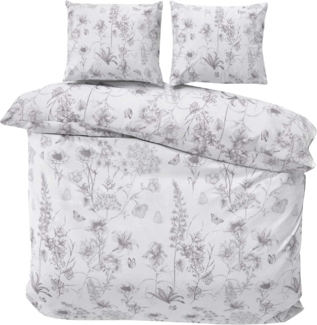 CLASS HOME COLLECTION Bettwäsche Renforce Bettwäsche Set 135x200 155x200 200x200 200x220 Blume weiß, 100% Baumwolle, 3 teilig, 100% Baumwolle, angenehmes Hautgefühl, Blumen Design, Wende