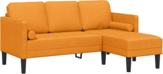 vidaXL Sofa 3-Sitzer L-Form Dunkelgelb 160 cm Stoff 42001921