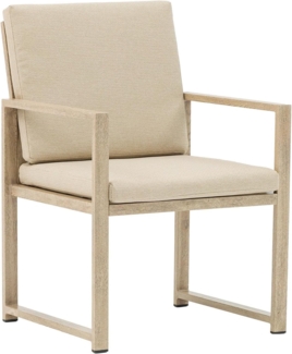 DRW Stuhl aus Metall Aluminium und Seil in Beige, 60 x 65 x 83 cm