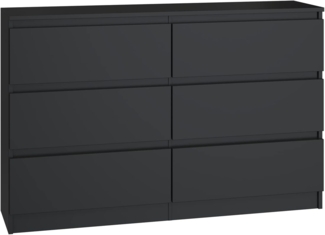 CDF Kommode Malwa M6 120| Farbe: Schwarz | Schrank für Dokumente, Kleinigkeiten | Ideal für Wohnzimmer, Schlafzimmer, Kinderzimmer, Jugendzimmer und Büro | 6 geräumige Schubladen