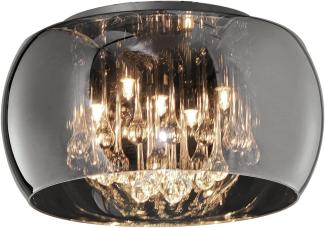 Kristall Deckenleuchte VAPORE Glas Chrom verspiegelt & Rauchglas Optik Ø 40cm