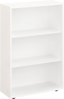 KOMTO Bücherregal Lumo 60 cm breit Regal mit 3, 4, 6 Ebenen und Höhenverstellbare Regale, Aufbewahrungsregal Bookshelf Weiß