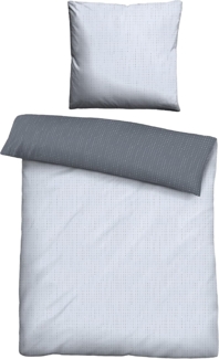 biberna 0636047 Mako-Satin Bettwäsche PUNKTE - MIX & MATCH, blau, 1 x 135 x 200 cm + 1 x 80 x 80 cm