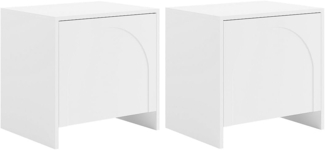 Vente-unique - 2er-Set Nachttische mit 1 Tür - Weiß - NALYRA von Maison Céphy