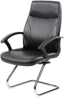 Dmora - Stuhl Macquarie, Chefsessel mit Armlehnen, Ergonomischer Bürostuhl, Schwarz, 60x59h95 cm