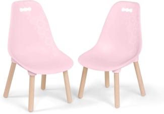 B. toys - Kid Century Modern: Stuhlset - Rosa - Kinderstuhl-Set - 2 Stühle - Rosa - Trendige Möbel für Kleinkinder, Kinder - Natürliche Holzbeine