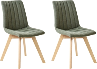 Esszimmerstuhl 2er Set CALGARY Stoff Dunkelgrün