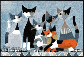 Salonloewe Fußmatte SIAMO IN SEI 50x75cm, In- und Outdoor, waschbar bei 40° Grad und trocknergeeignet