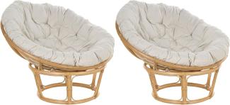 Set mit 2 Stühlen und Sitzkissen SALVO Rattan Helles Beige