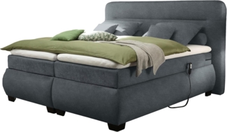 EVOLUTION 2 Boxspringbett 180x200 elektrisch verstellbar, Anthrazit - Bequemes Doppelbett mit 7-Zonen Federkern Matratze & Komfortschaum Topper - 210 x 122 x 220 cm (B/H/T)