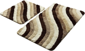 Badteppich Set 2-teilig braun