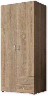 Stella Trading 'Base' Kleiderschrank, Sonoma Eiche, 81 x 176 x 51 cm (B/H/T)