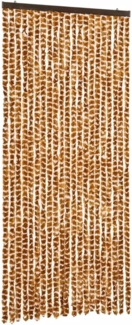 vidaXL Fliegenvorhang Ocker und Weiß 90x200 cm Chenille 377400