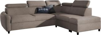 99rooms Latos Ecksofa Velours ESITO Beige Rechts ohne