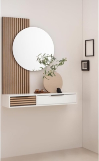 Lomadox Garderoben-Set LANSING-80, (Spar-Set, 2-St), in weiß mit Akustikpaneel-Optik