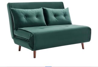 Vente-unique - URIBIA Sofa SamtStoff Grün - B 91 cm x H 81 cm x L 121 cm
