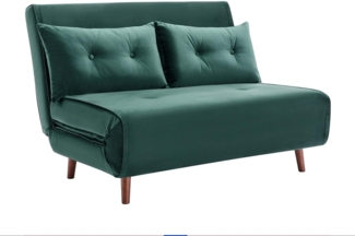 Vente-unique - Sofa 2-Sitzer mit Schlaffunktion - Samt - Tannengrün - URIBIA