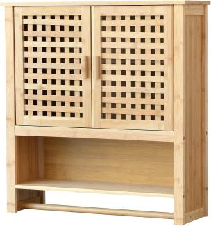 Badezimmerschrank Borlänge Hängeschrank Bambus 66 x 62 x 20 cm [en. casa]