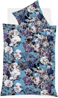 Fleuresse Mako-Satin Bettwäsche Bed Art S Tannum indigo | 155x220 cm + 80x80 cm