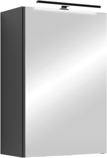 byLIVING Spiegelschrank Spree/Korpus matt anthrazit mit Spiegeltüren/Hängeschrank mit Soft-Close-Funktion/Inkl. LED-Beleuchtung/Badschrank mit Stecker- und Schalterdose/B 40, H 60, T 20 cm
