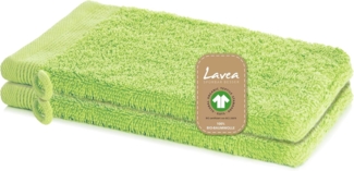 Lavea Waschhandschuh Bali, 16x22cm aus 100% Bio-Baumwolle, einzigartig weiche Waschhandschuhe mit Aufhänger (Set, 2-St), hochwertige und nachhaltige Premium Waschlappen - schonende Reinigung