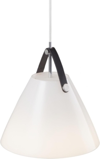 design for the people by Nordlux Moderne Pendelleuchten Strap 27 Ø 27 Cm Weiß 1-flammig Rund, Braun, weiß, Glas, Stoff, 84313001