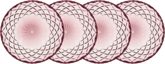 Lyngby Glas 4er-Set Teller 16 cm Sorrento Pink