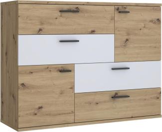 Kommode SKIVE Optik: Artisan Eiche / Secret Grey 2-trg. 4 Schubladen