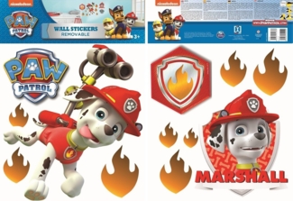 Wandaufkleber Paw Patrol Marshall 2 Aufkleberbögen
