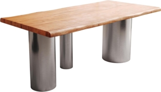 Esstisch Edge 200x100 XL Akazie Natur Troa Edelstahl gebürstet Live-Edge