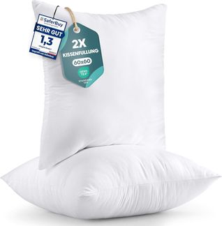 Utopia Bedding 2er Set Kissenfüllung 60x60 cm, Innenkissen Füllkissen Kopfkissen Sofakissen (Weiß)
