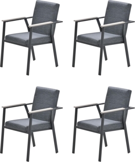 CATANIA 4x Alu Stapelsessel Nonwood Sessel stapelbar grau ( GI )
