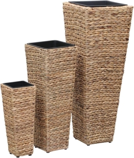 vidaXL Blumenkübel 3 Stk. Wasserhyazinthe Braun 45568