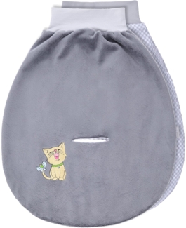 Be Mammy Baby Pucksack Strampelsack Schlafsack Autositz aus Baumwolle mit breitem Bund BE20-137 (Grau/2094_03 - Katze)