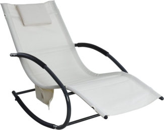 Schaukelliege Sonnenliege Liegestuhl Relaxliege Gartenliege Liege Swing Beige