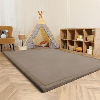 Paco Home Teppich Kinderzimmer Kinderteppich Baby Spielteppich Krabbeldecke Krabbelmatte Weich rutschfest Jungen Mädchen Deko, Grösse:160x220 cm, Farbe:Beige
