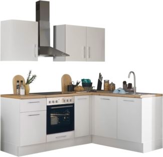 Turin L Eckküche 210 x 211 x 60 cm, weiß - Ohne Küchengeräte - Moderne, geräumige Küche in Artisan-Eiche Optik mit viel Stauraum