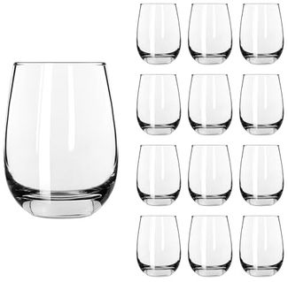 LIBBEY Gläser-Set Libbey Weinglas, 12er Set -STEMLESS-, 12-tlg, Glas, 451 ml, hochwertig verarbeitet, im modernen Design