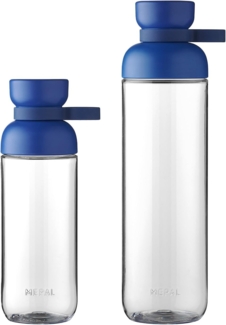 Mepal Trinkflaschen Vita - Wasserflaschen Duo Pack - Flaschen für Uni, Arbeit, Fitness, Outdoor, Job - Stoßfest, Auslaufsicher - BPA-frei & Spülmaschinenfest - 500 & 900 ml - Vivid Blue