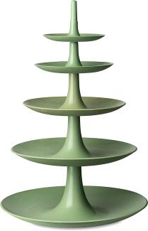 Koziol Etagere Babell Big, Servierständer, Kunststoff-Holz-Mix, Nature Leaf Green, 7185703