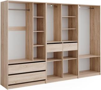 Vicco Kleiderschrank Elmo Sonoma 100 x 200 cm Set mit 3 Teile