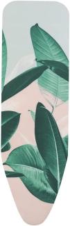 Brabantia Baumwollbezug mit 4mm Schaumstoff und Filz, Bügeltischbezug, Tropical Leaves, 124 x 38 cm, 118869