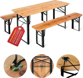 Stagecaptain 'Hirschgarten' Bierzeltgarnitur für Kinder, 3-tlg, 2x Bank, 1x Tisch, extra niedrig, Tisch 109,5 x 40 x 53 cm