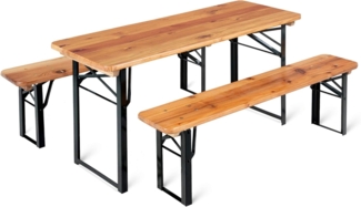 Stagecaptain 'Hirschgarten' Bierzeltgarnitur für Kinder, 3-tlg, 2x Bank, 1x Tisch, extra niedrig, Tisch 109,5 x 40 x 53 cm