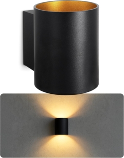 SSC-LUXon LED Wandleuchte TUANI Wandleuchte schwarz gold Up Down mit LED G9 warmweiß, Warmweiß
