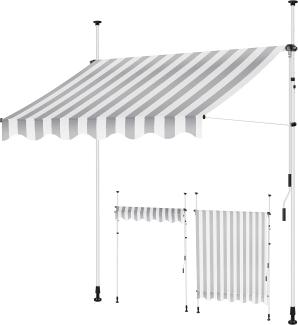 KESSER® Klemmmarkise mit Handkurbel Balkon, Balkonmarkise ohne Bohren, UV-beständig höhenverstellbar wasserabweisend, Sonnenschutz, Terrassenüberdachung, einfache Montage 300cm